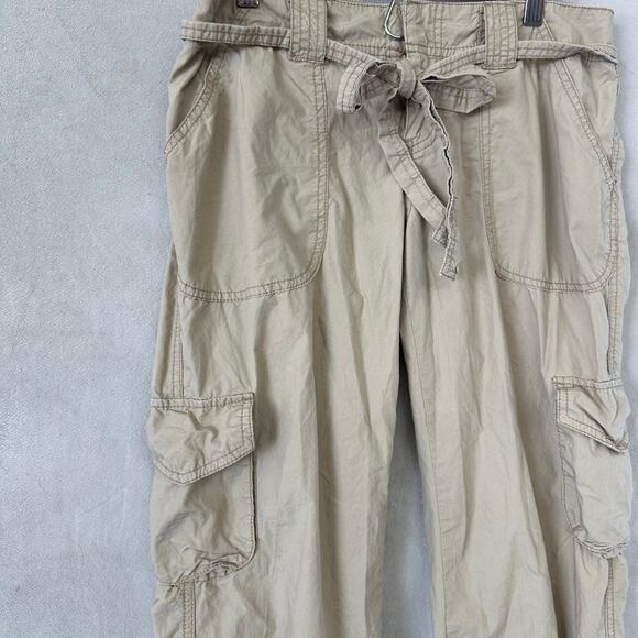 Vintage Beige Khaki Gorpcore Cargo Pants Utility Y2K Small Low Rise - Picture 2 of 4